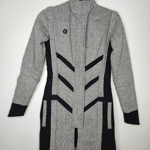 Stylish Gray and Black Women's Coat